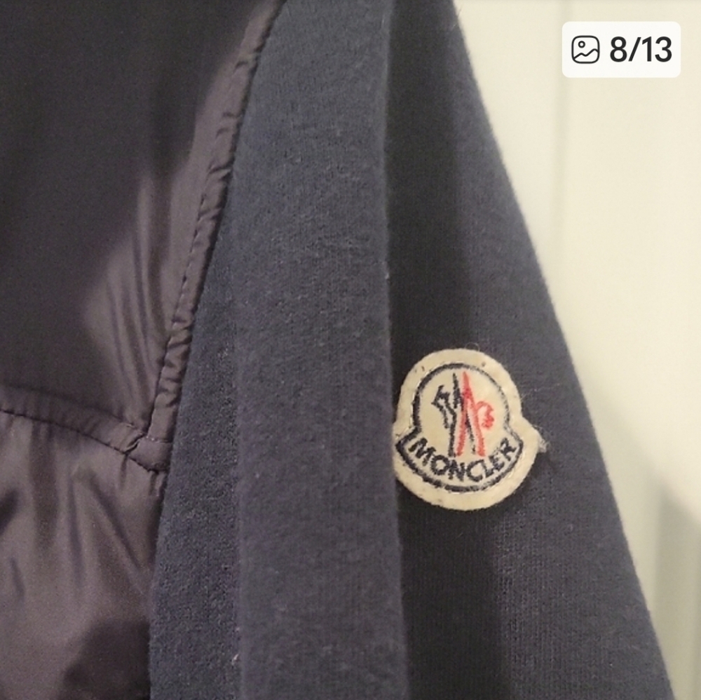 Authentic Moncler Maglia Cardigan Hybrid Down Puffer Zip-Up Hoodie Size S - Picture 9 of 13